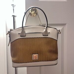Dooney & Bourke Cream and Brown Satchel